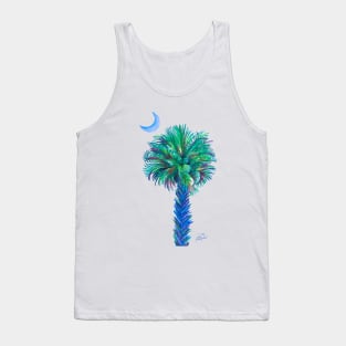 Palm Tree at Night outline Tank Top